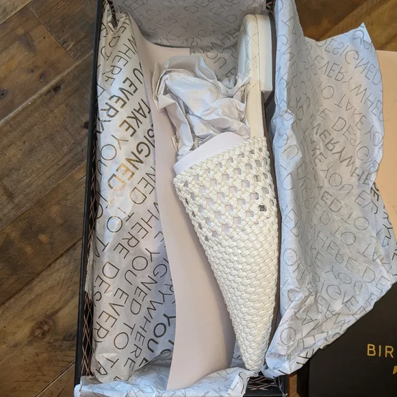 Birdies The Dove White Ecru Slide Flat Sz. 6 - Picture 5 of 6